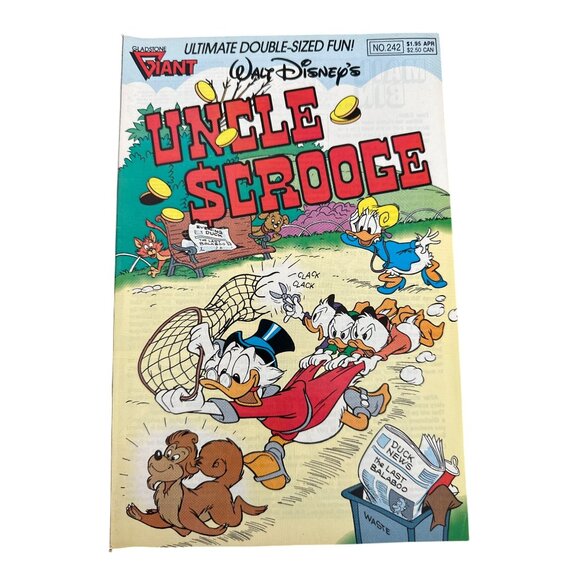 Gladstone Walt Disneys Uncle Scrooge Giant Comics #242 Bagged Boarded April 1990 - Picture 1 of 7